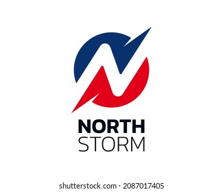 Initial Letter N or North Storm Editable Logo Template