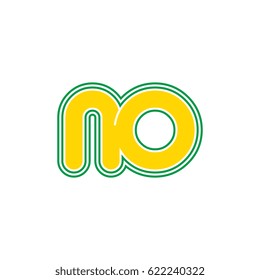 initial letter n and o. no monogram outline logo