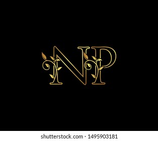 Initial letter N and P, NP, Gold Logo Icon, classy gold letter monogram logo icon suitable for boutique,restaurant, wedding service, hotel or business identity.