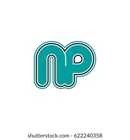 initial letter n and p. np monogram outline logo