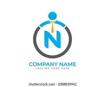 initial letter N People, Human Logo. Businessman Logo Vector illustrations. Vector Logo design for business and consulting company.