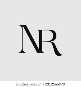 Letra inicial N R Diseño de logotipo Signo de símbolo moderno creativo sobresaliente
