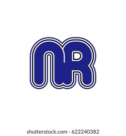 initial letter n and r. nr monogram outline logo