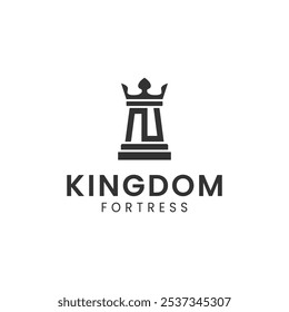 Initial Letter N Rook Chess with Crown Logo Symbol Vector