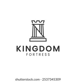 Initial Letter N Rook Chess Logo Symbol Vector