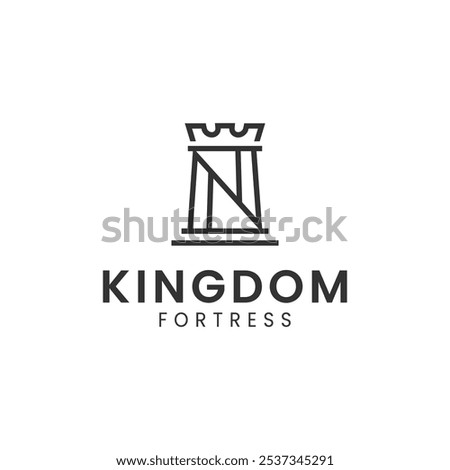Initial Letter N Rook Chess Logo Symbol Vector