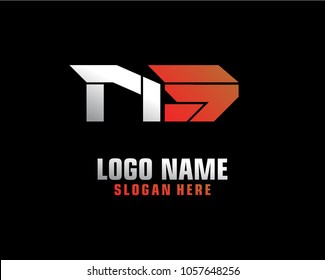 Initial letter N S logo template vector