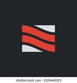 Initial letter N S logo design template