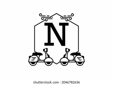 Initial letter N in scooter frame design