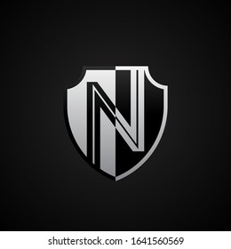 Initial letter N in the shield, Letter N Shield Icon