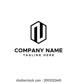 initial letter N shield logo vector	