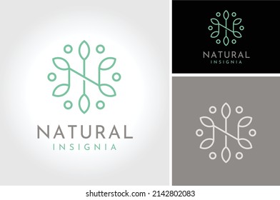 Initial Letter N with simple floral flower beauty mandala pattern for nature cosmetic elegant luxury logo design