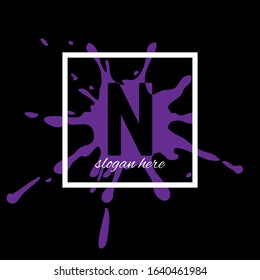 Initial Letter N Splash Style Logo For Company