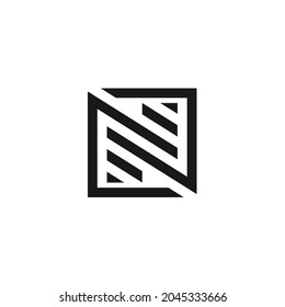 Initial Letter N Square Abstract Line of Business Logo Design