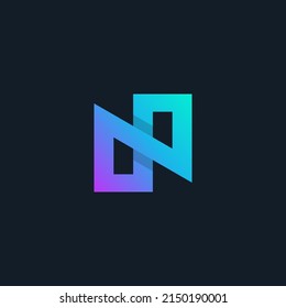 initial letter N square logo