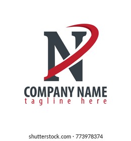 Initial Letter N Swoosh Logo
