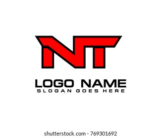 Initial letter N & T logo template vector