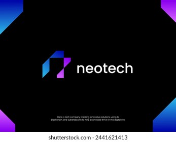 initial Letter N Tech Logo Template