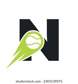 Initial Letter N Tennis Club Logo Design Template. Tennis Sport Academy, Club Logo