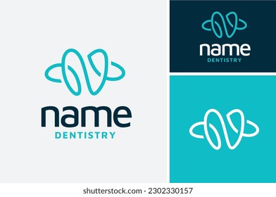 Initial Letter N with tooth for teeth dentist dental oral dentistry orthodontic doctor logo design