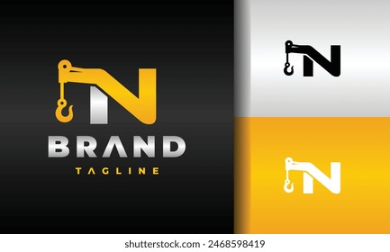 letra inicial N logotipo de remolque