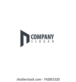Initial Letter N Triangle Design Logo Concept