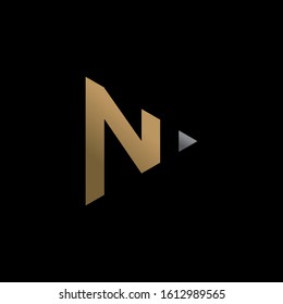 Initial Letter N Triangle Logo Design
