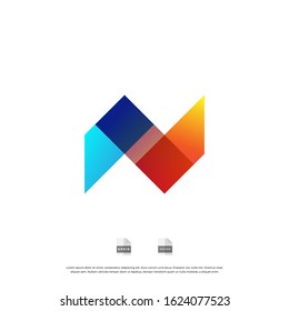 Initial letter N uppercase modern logo design template elements. gradient color isolated on white background. can be used for business, consulting group company.