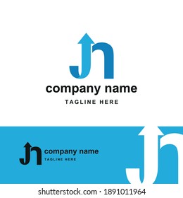 initial letter n with upward arrow for finance, development, success, training business logo concept