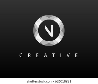 Initial Letter N V logo vector template