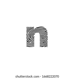 Initial letter n vector Icon Fingerprint Concept. n Vector Letter base logo
