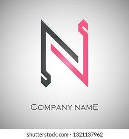 initial letter N vector logo design