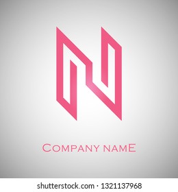 initial letter N vector logo design
