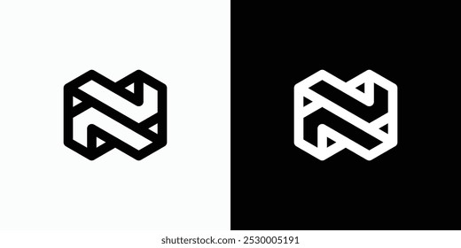 Diseño inicial del logotipo del Vector de la letra N con efecto tridimensional en estilo moderno, simple, limpio y abstracto. Icono para negocios, tecnología y marca personal.