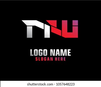 Initial letter N W logo template vector