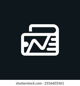 initial letter N wallet logo design vector graphic icon