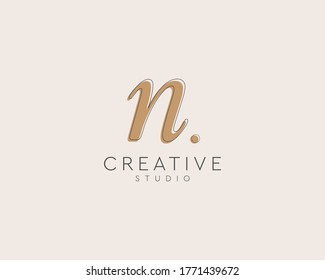 initial letter n watermark logo design