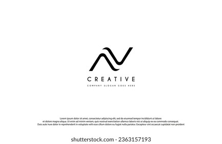 Initial Letter N wave logo design vector illustration.