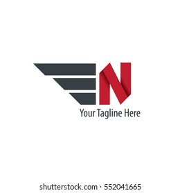 Initial Letter N With Wings Design Logo