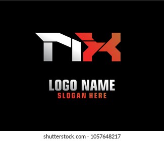 Initial letter N X logo template vector