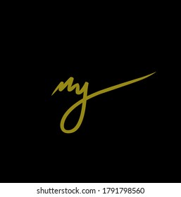 Initial Letter N Y \ Y N Handwriting and Signature Logo