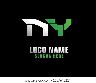 Initial letter N Y logo template vector