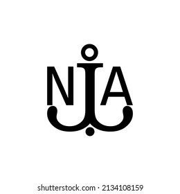 Initial letter NA anchor simple logo.