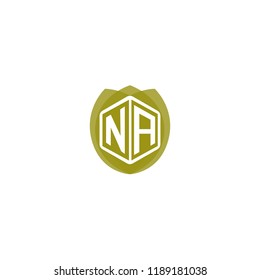 Initial Letter NA Hexagonal Shape Logo Design for Nature, Leaf, Green, Eco Company Branding Identity