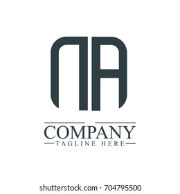 Initial Letter NA Linked Box Design Logo