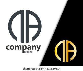 Initial Letter NA With Linked Circle Logo