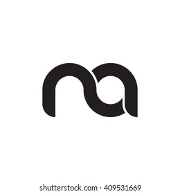 initial letter na linked round lowercase monogram logo black