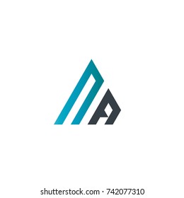 Initial Letter NA Linked Triangle Design Logo