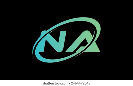 Initial Letter NA Logo. Creative And Modern NA logo Design on black background.