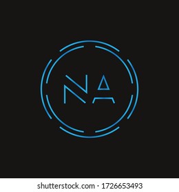 Initial Letter NA Logo Design Vector Template. Digital Abstract NA Letter Logo Design